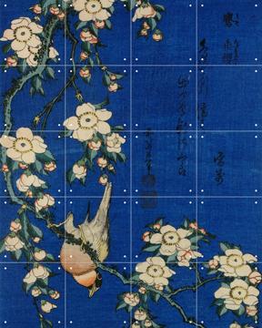 'Birds Flowers Bullfinch' par Katsushika Hokusai & British Museum