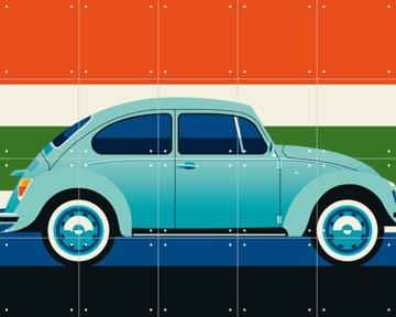 'Mint Vintage Car with Stripes' par Bo Lundberg