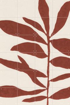 'Linocut Branch 3 - Saffron Red' par Alisa Galitsyna & Various