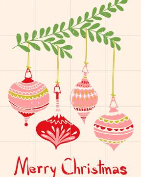 'Cheerful little Christmas Baubles - Pink ' by Annick & Various