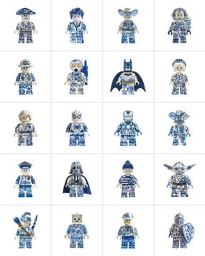 'Delftware Mini Figures Collage Box' by IXXI