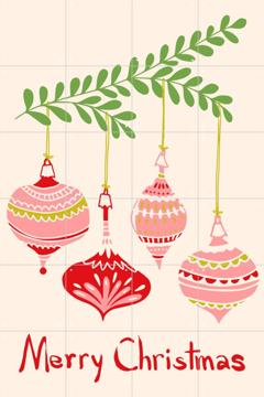 'Cheerful little Christmas Baubles - Pink ' van Annick & Various