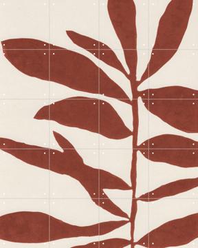 'Linocut Branch 3 - Saffron Red' par Alisa Galitsyna & Various