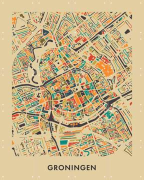 'Groningen Mosaic Map' par Art in Maps