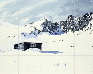 'Wooden Cabin with Snow' by Natalie Bruns