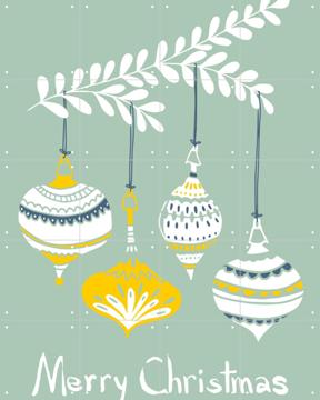 'Cheerful little Christmas Baubles - Mint' by Annick & Various