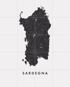 'Sardegna Island Map' van Kunst in Kaart