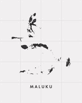 'Maluku Island Map' van Kunst in Kaart