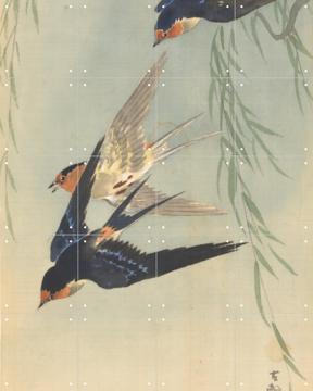 'Three Birds In Flight' par Ohara Koson & Rijksmuseum