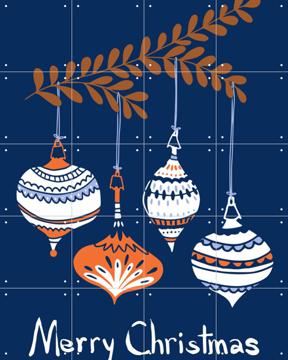 'Cheerful Little Christmas Baubles - Blue' by Annick & Various