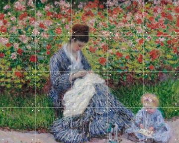 'Camille Monet and a Child in the Artist's Garden in Argenteuil' van Claude Monet & Museum of Fine Arts Boston