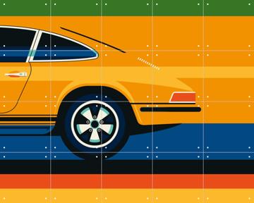 'Orange Sports Car Side Back' par Bo Lundberg