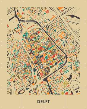 'Delft Mosaic Map' par Art in Maps