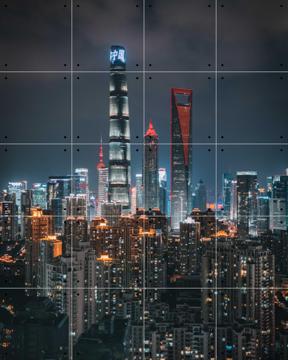 'Shanghai Skyline' van Tristan Zhou