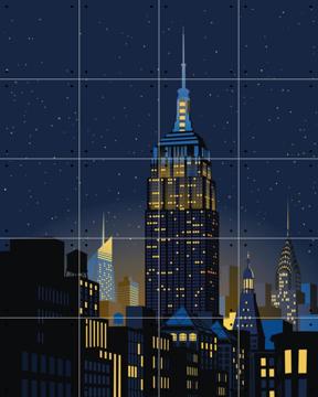 'NYC - Manhattan by Night' by Remko Heemskerk & Art in Maps