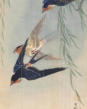 'Three Birds in Full Flight' par Ohara Koson & Rijksmuseum