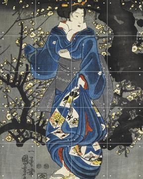 'Plum blossoms at night' by Utagawa Kuniyoshi & Victoria and Albert Museum