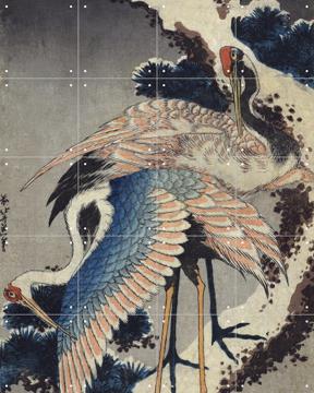 'Two Cranes on a snowy Pine Branch' by Katsushika Hokusai & British Museum