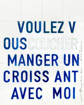 'Manger un Croissant - blue' by Maaike Koster & My Deer Art Shop