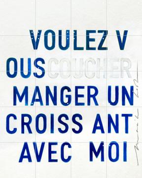 'Manger un Croissant - blue' van Maaike Koster & My Deer Art Shop