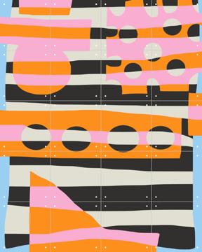 'Abstract Stripe - Collage 6' von Little Dean & Various