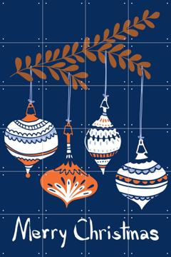 'Cheerful Little Christmas Baubles - Blue' van Annick & Various