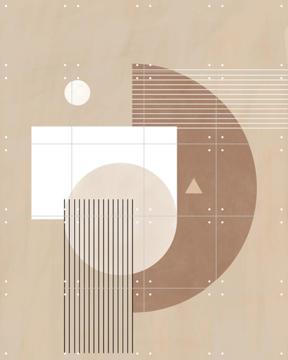 'Neutral Semicircles Poster No.1' van Elena Ristova & Various