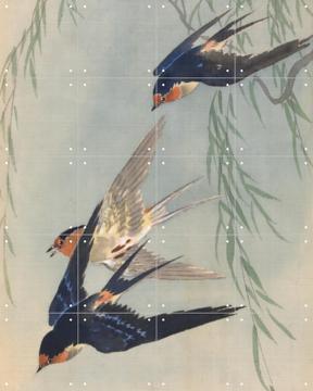 'Three Birds in Full Flight' van Ohara Koson & Rijksmuseum