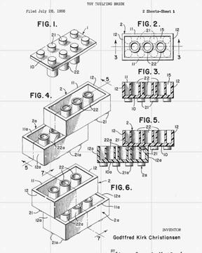 'Lego Print Black & White' by Florent Bodart