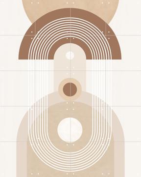 'Beige Mid Century Poster No.3' par Elena Ristova & Various