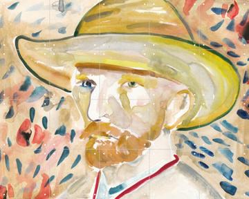 'Self Portrait with Straw Hat' par Victoria Verbaan & Van Gogh 21st Century