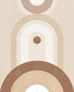 'Beige Mid Century Poster No.2' par Elena Ristova & Various