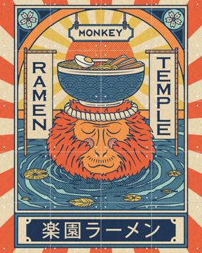 'Ramen Temple Monkey' von Ryan Ragnini