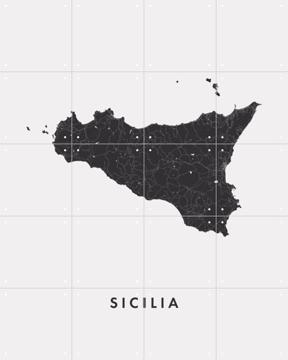 'Sicilia Island Map' par Art in Maps