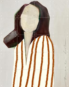 'Lady in Stripes - orange' by Maaike Koster & My Deer Art Shop